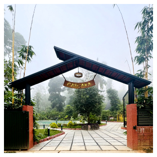 Entrance gate of Cascara Coffee Cottages, Wayanad